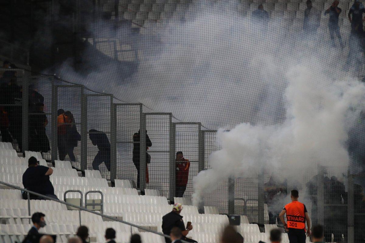 Marsilya-Galatasaray maçında olay çıktı