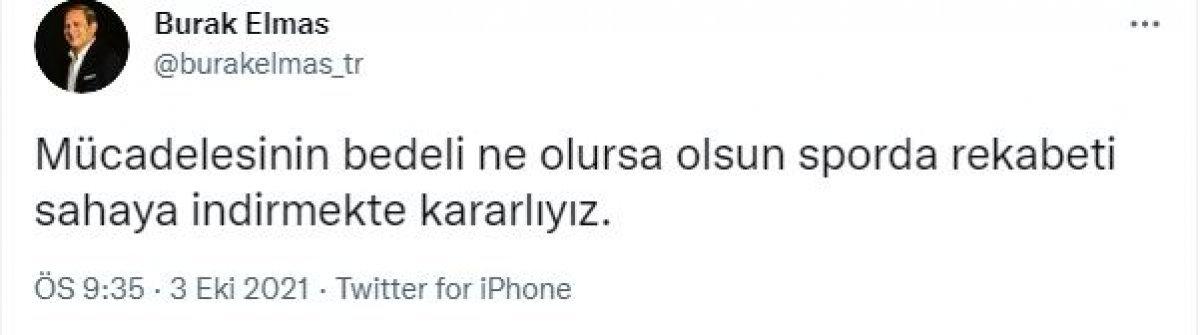 Burak Elmas'tan maç sonu paylaşım