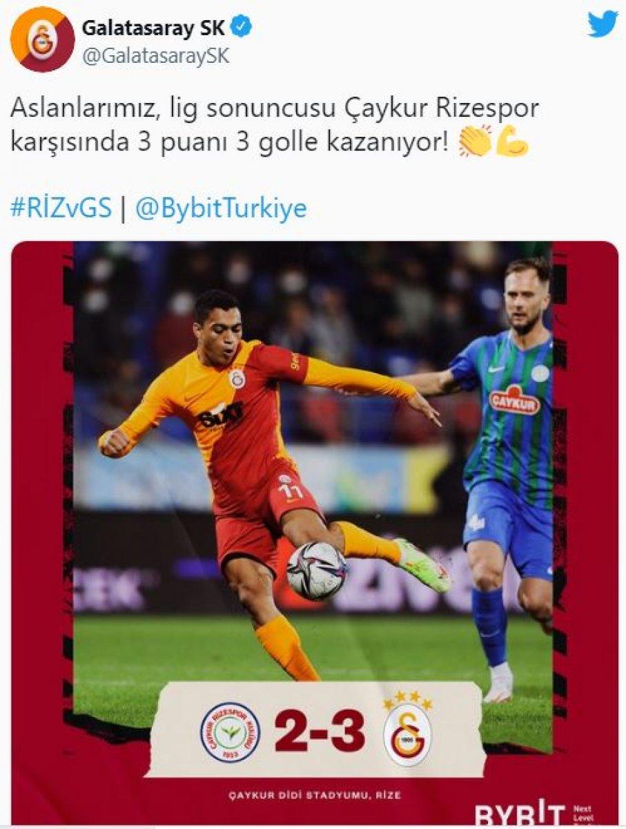 Galatasaray'dan Rizespor'a üst üste göndermeler