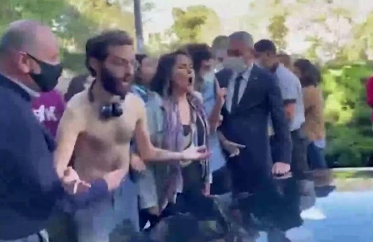 Boğaziçi'nde öğrenciler rektör Naci İnci'nin aracının üstüne çıktı
