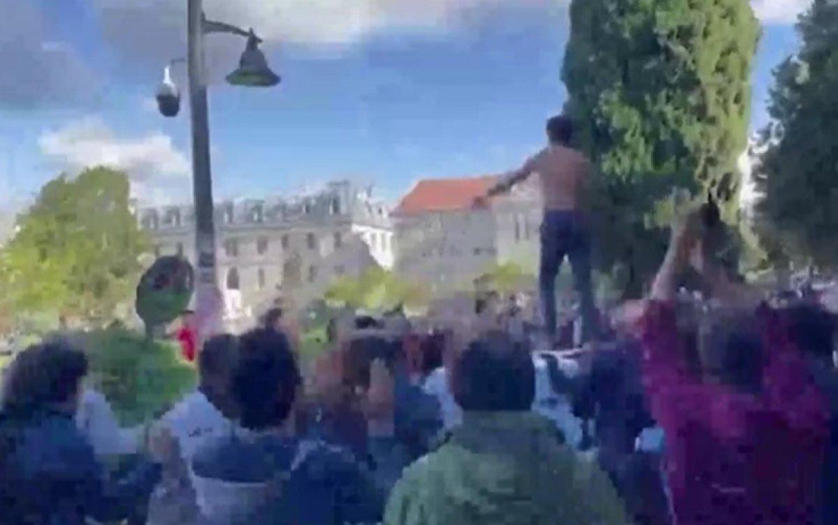 Boğaziçi'nde öğrenciler rektör Naci İnci'nin aracının üstüne çıktı