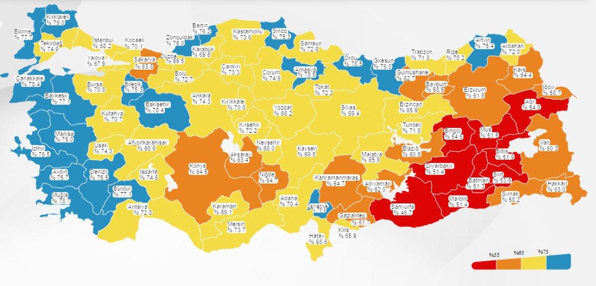 Mavi kategoride yer alan il sayısı 20'ye ulaştı