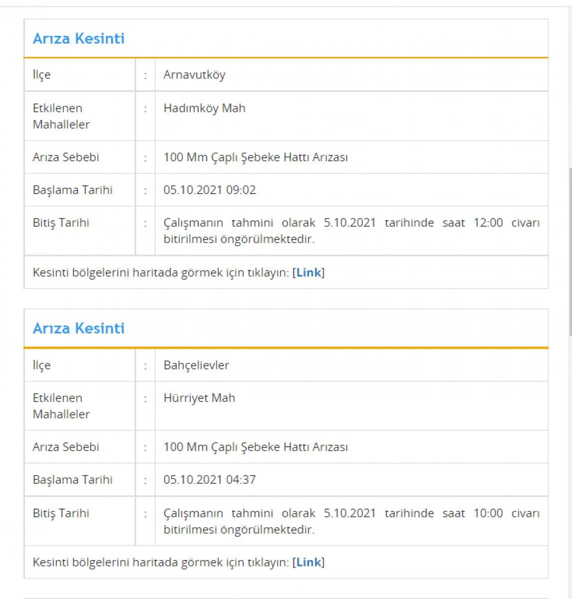 İstanbul'da sular ne zaman gelecek? 5 Ekim 2021 İSKİ su kesintisi ve arıza sorgulama