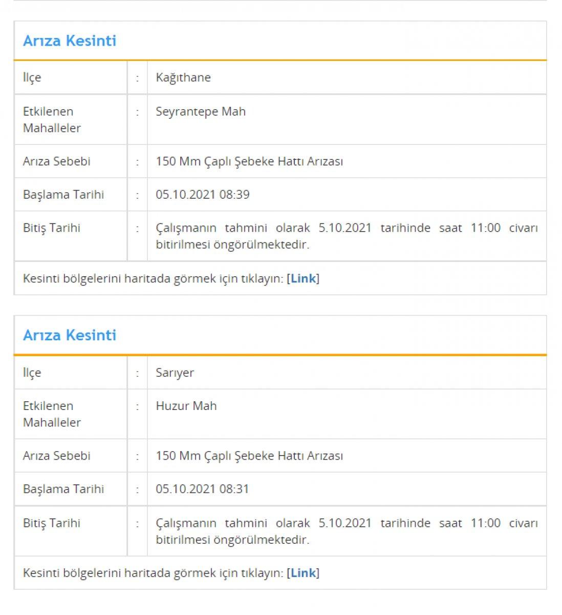 İstanbul'da sular ne zaman gelecek? 5 Ekim 2021 İSKİ su kesintisi ve arıza sorgulama