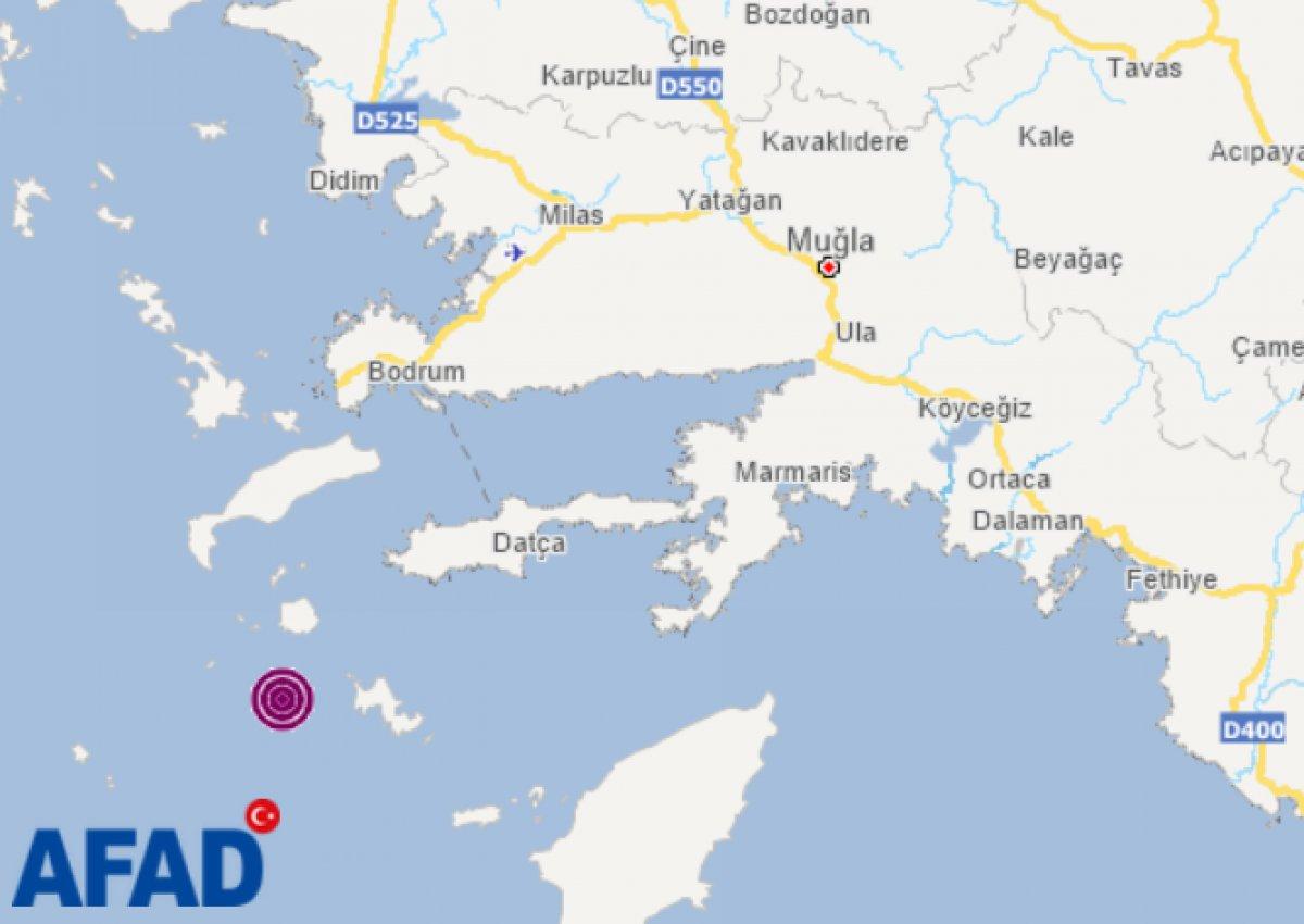 Datça açıklarında 4.1 büyüklüğünde deprem
