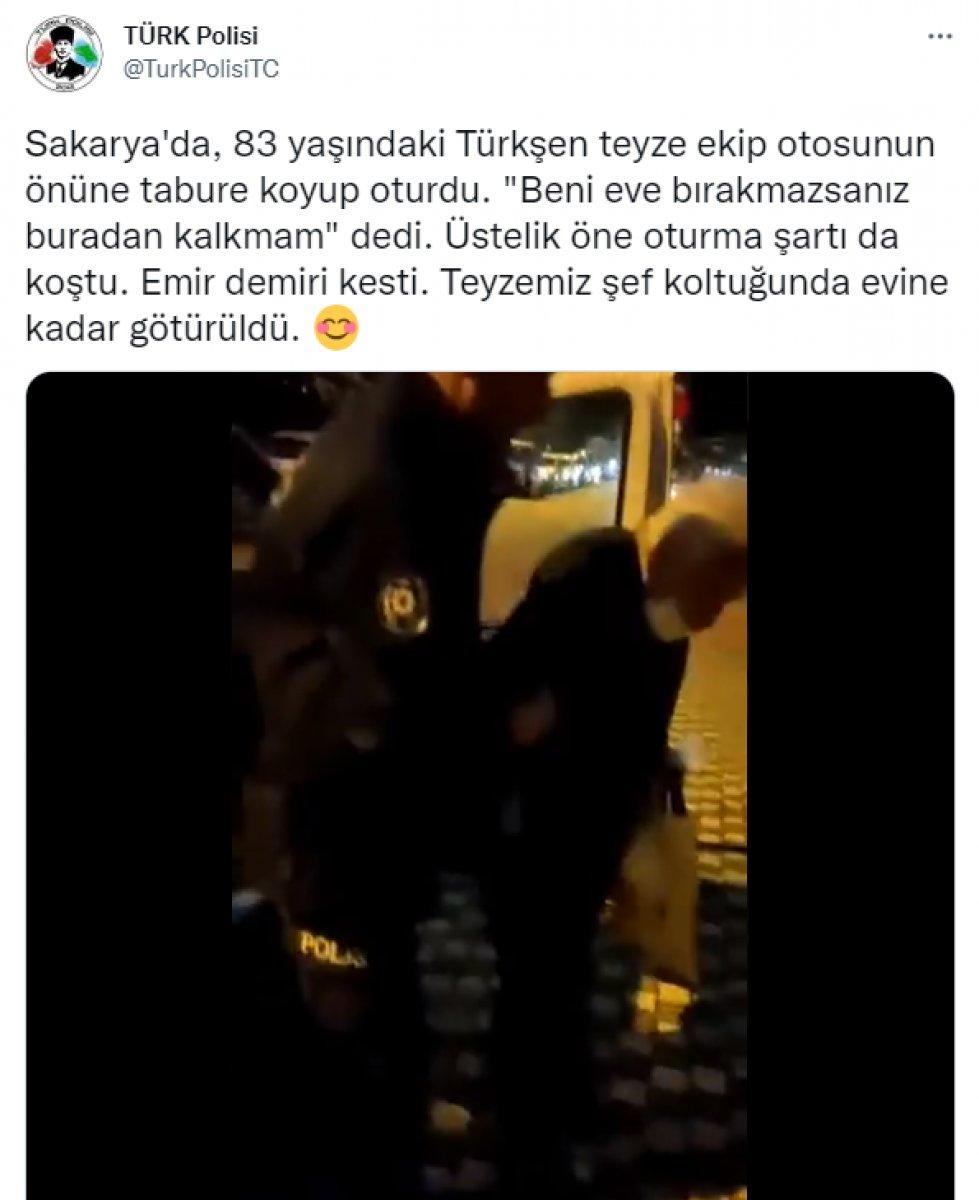 Sakarya'da yaşlı kadın ısrar edince, polis evine bıraktı