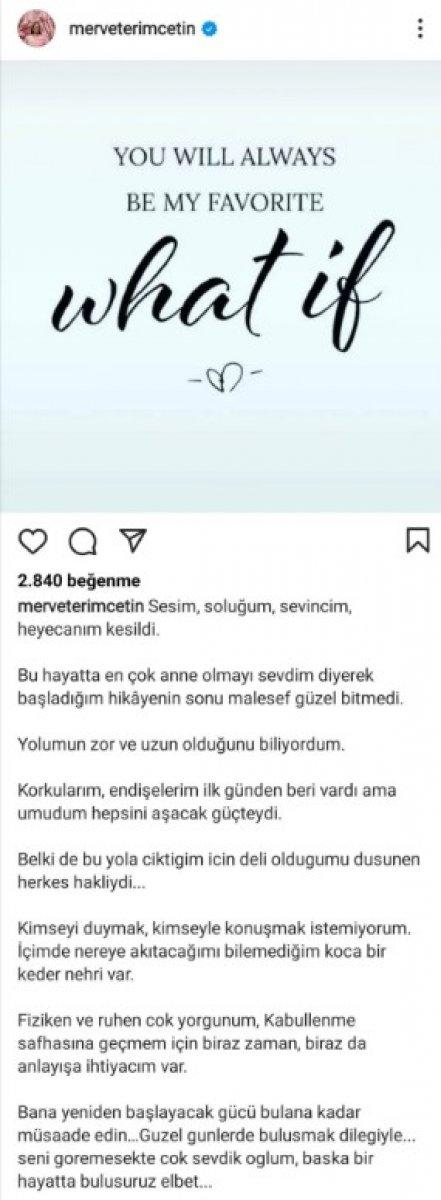 Merve Terim, bebeğini kaybetti