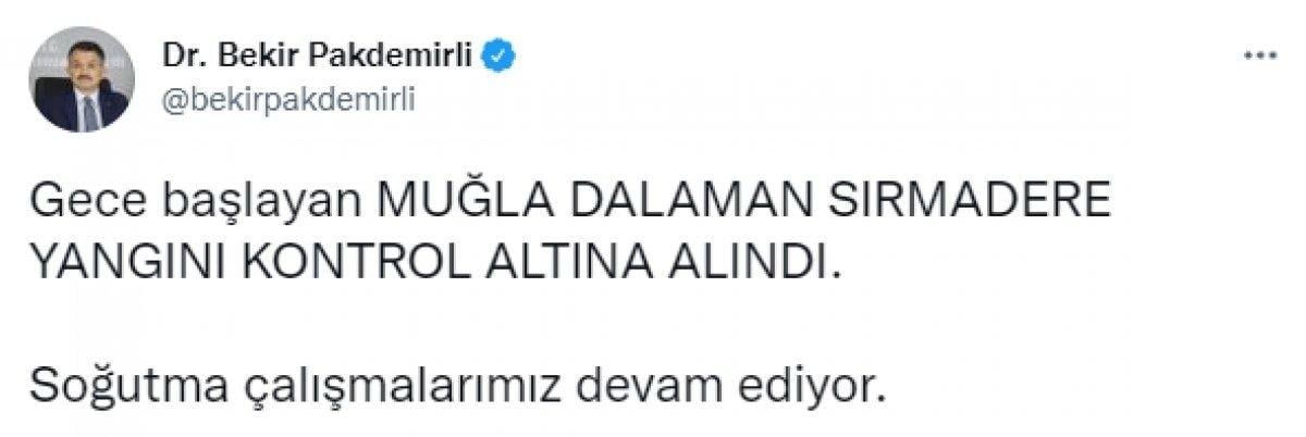 Muğla'da gece başlayan yangın kontrol altına alındı