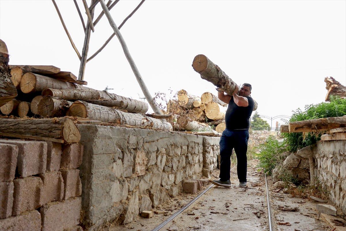 Milli sporcu tomruk taşıyarak şampiyonaya hazırlanıyor