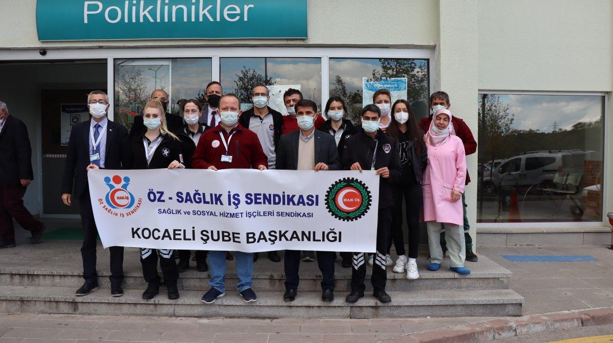 Kocaeli'de, hasta yakını güvenlik görevlisini darbetti