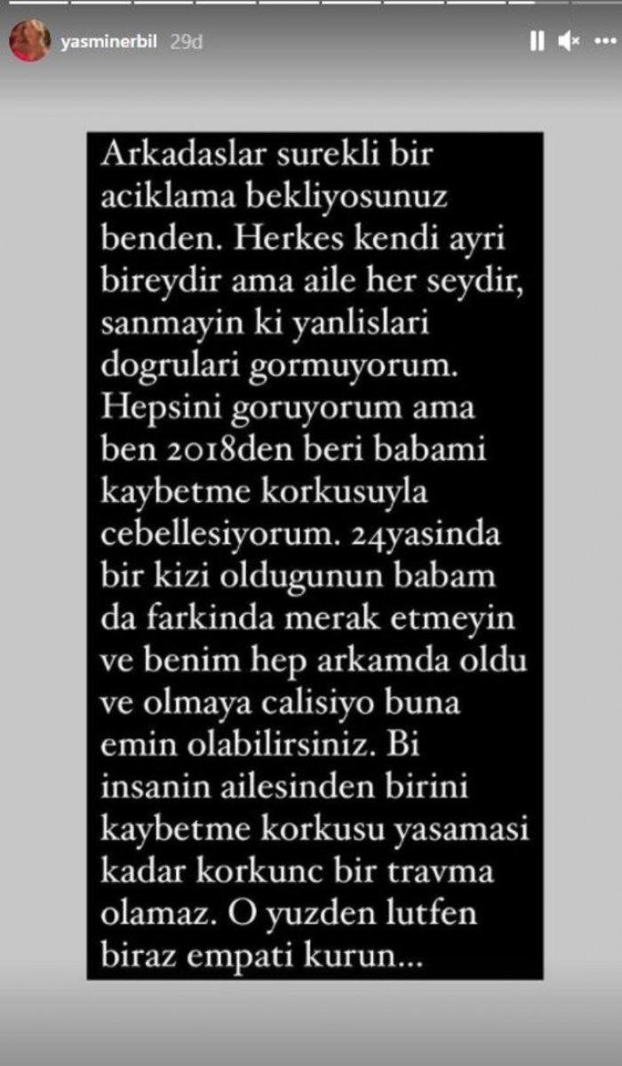 Mehmet Ali Erbil'in kızı Yasmin Erbil sitem etti