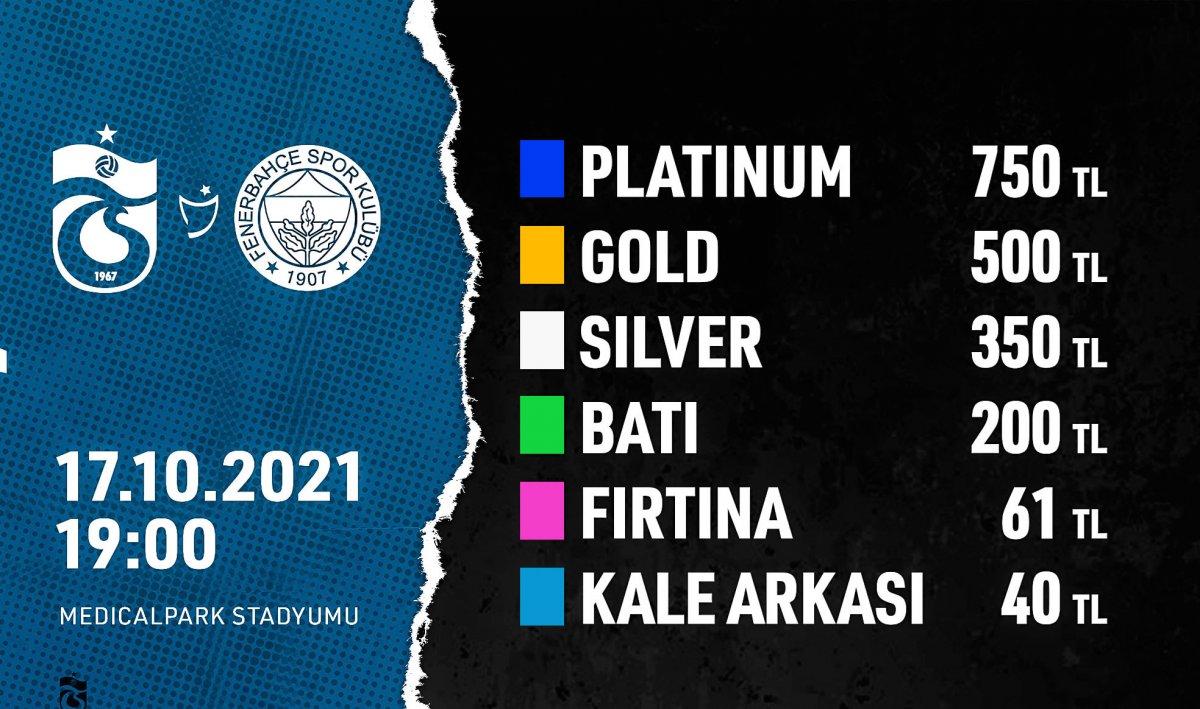 Trabzonspor-Fenerbahçe maçının biletleri satışta