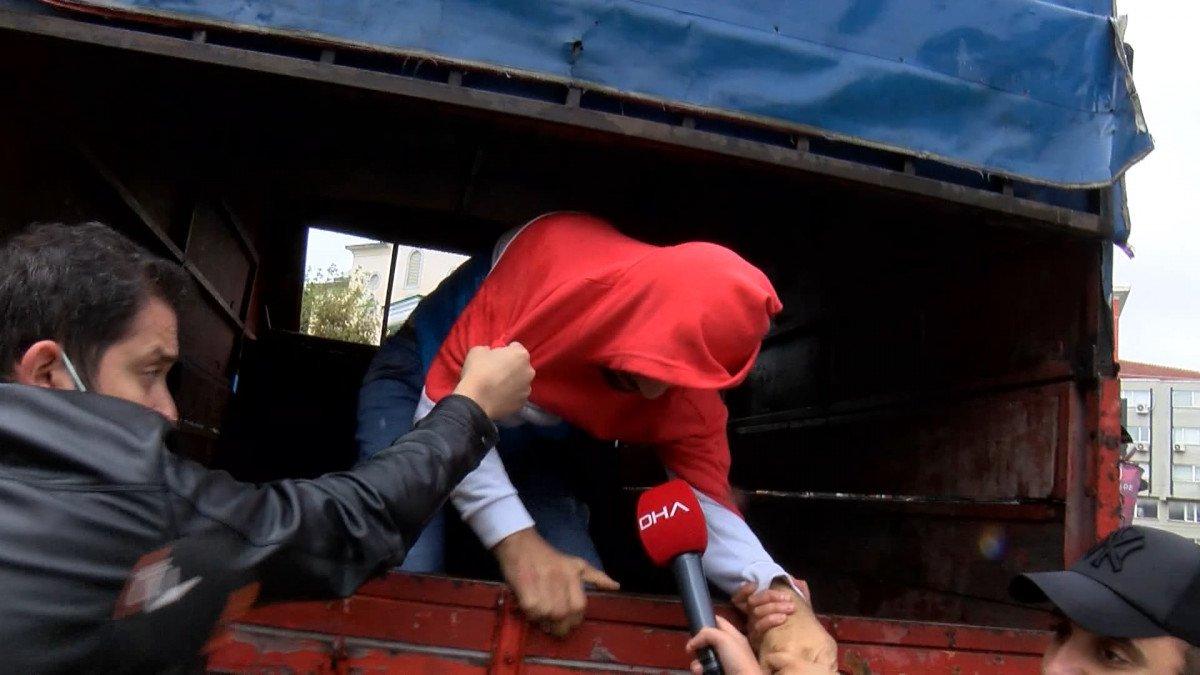 İstanbul'da polislerden kaçan şüpheli, kamyonet kasasında yakalandı