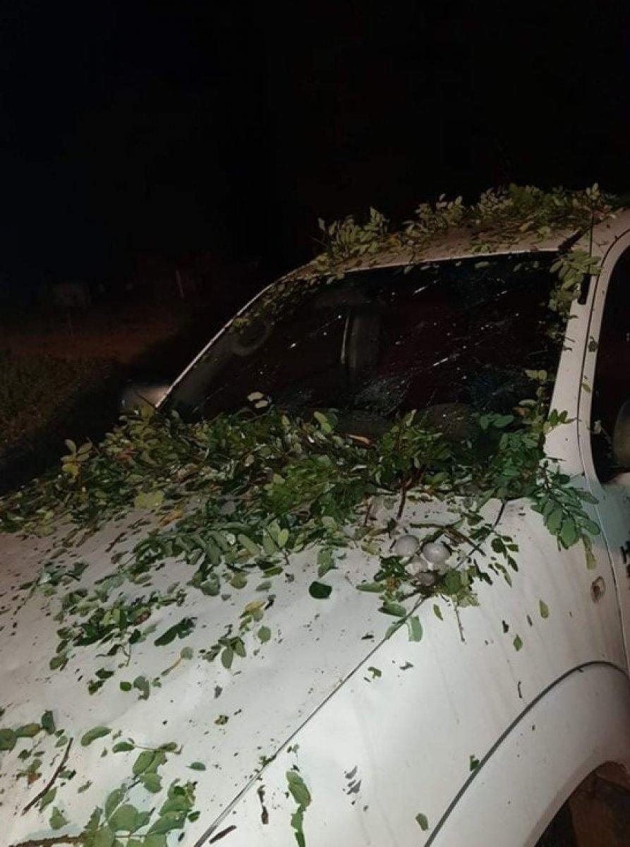 Libya'da ceviz büyüklüğünde dolu