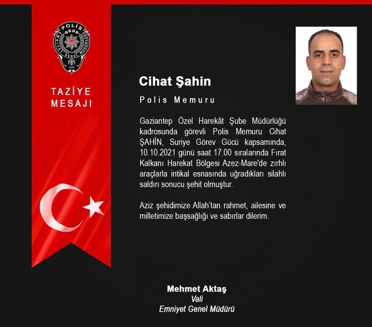 İçişleri Bakanlığı: 2 özel harekat polisi şehit oldu