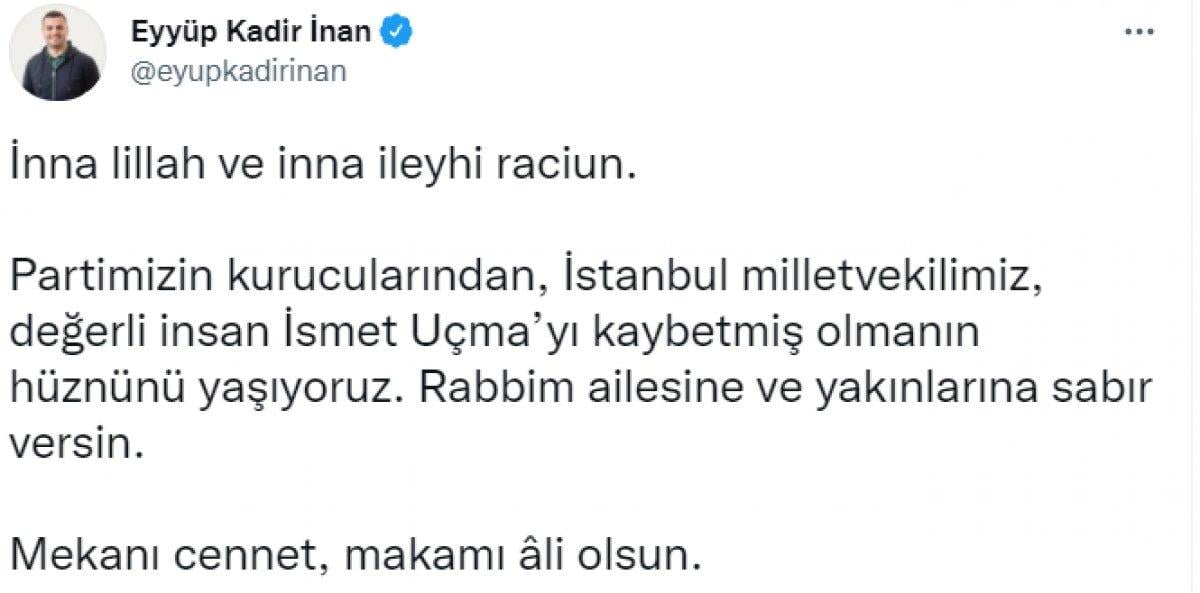 AK Parti Milletvekili İsmet Uçma hayatını kaybetti