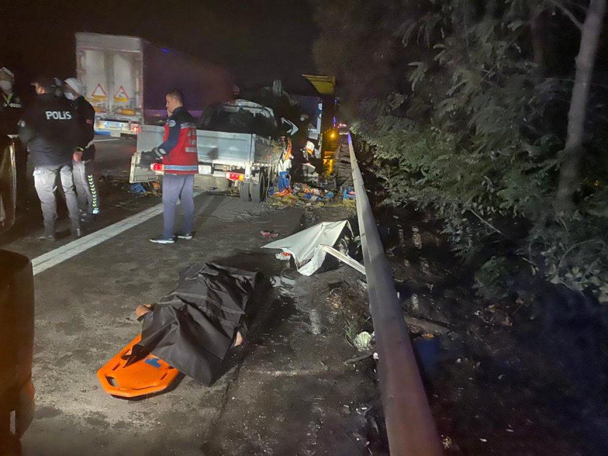 Kocaeli'de tıra kamyonet çarptı: 1 ölü