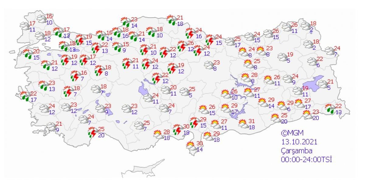 Meteoroloji Genel Müdürlüğü'nden kuvvetli yağış uyarısı