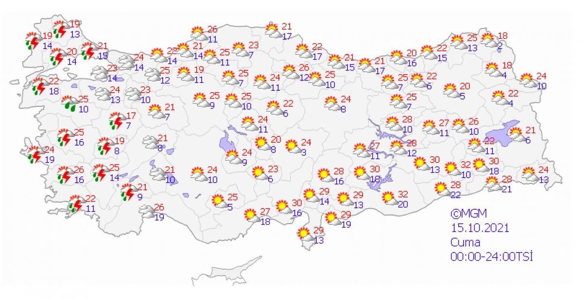 Meteoroloji Genel Müdürlüğü'nden kuvvetli yağış uyarısı