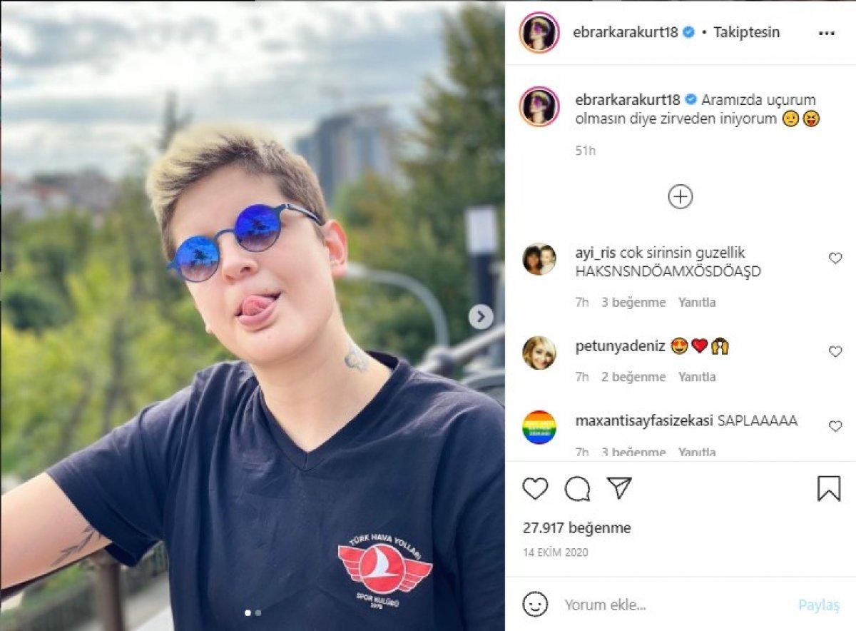 En az saçı kadar renkli! İşte Ebrar Karakurt'un esprili Instagram paylaşımları