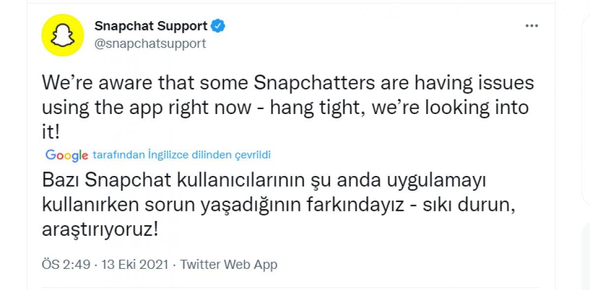 Snapchat çöktü mü, ne zaman düzelir? 13 Ekim Snapchat bağlantı hatası