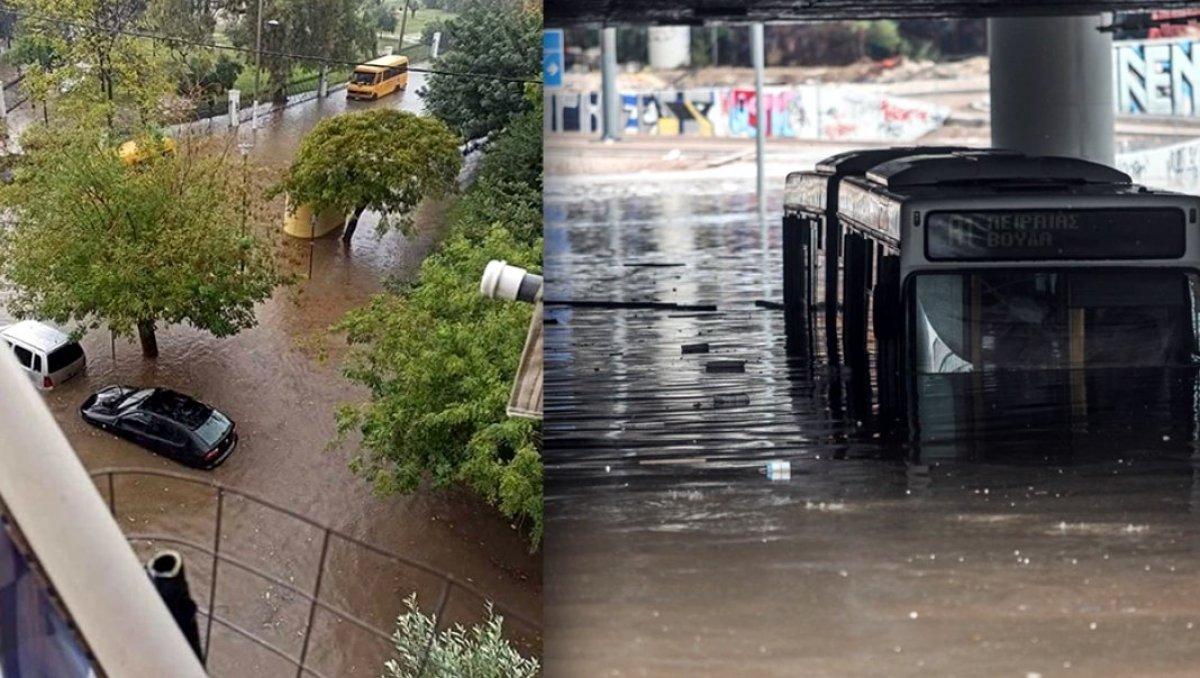 Yunanistan'ın başkenti Atina'da sel