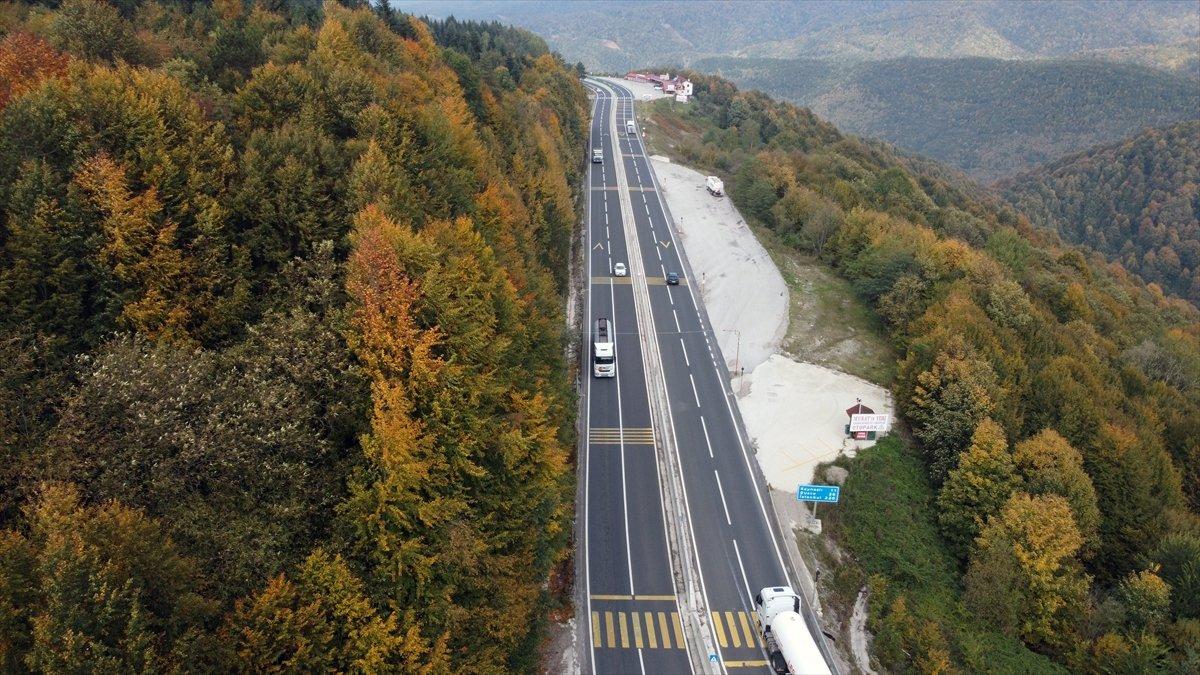 Bolu Dağı'nda sonbaharın renkleri havadan görüntülendi