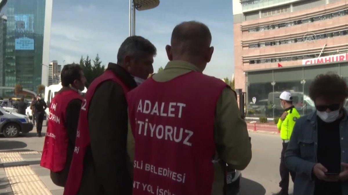 Şişli'de belediyeden çıkarılan işçiler, CHP'nin önünde açlık grevine girdi