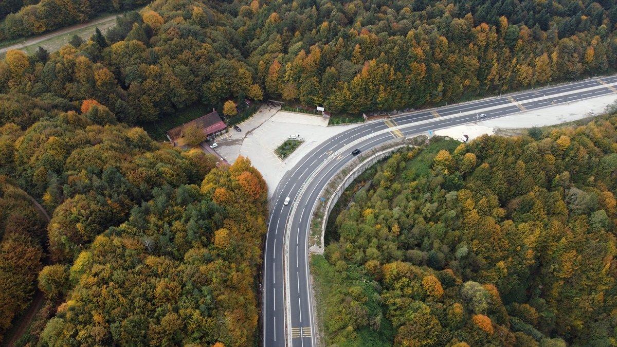 Bolu Dağı'nda sonbaharın renkleri havadan görüntülendi