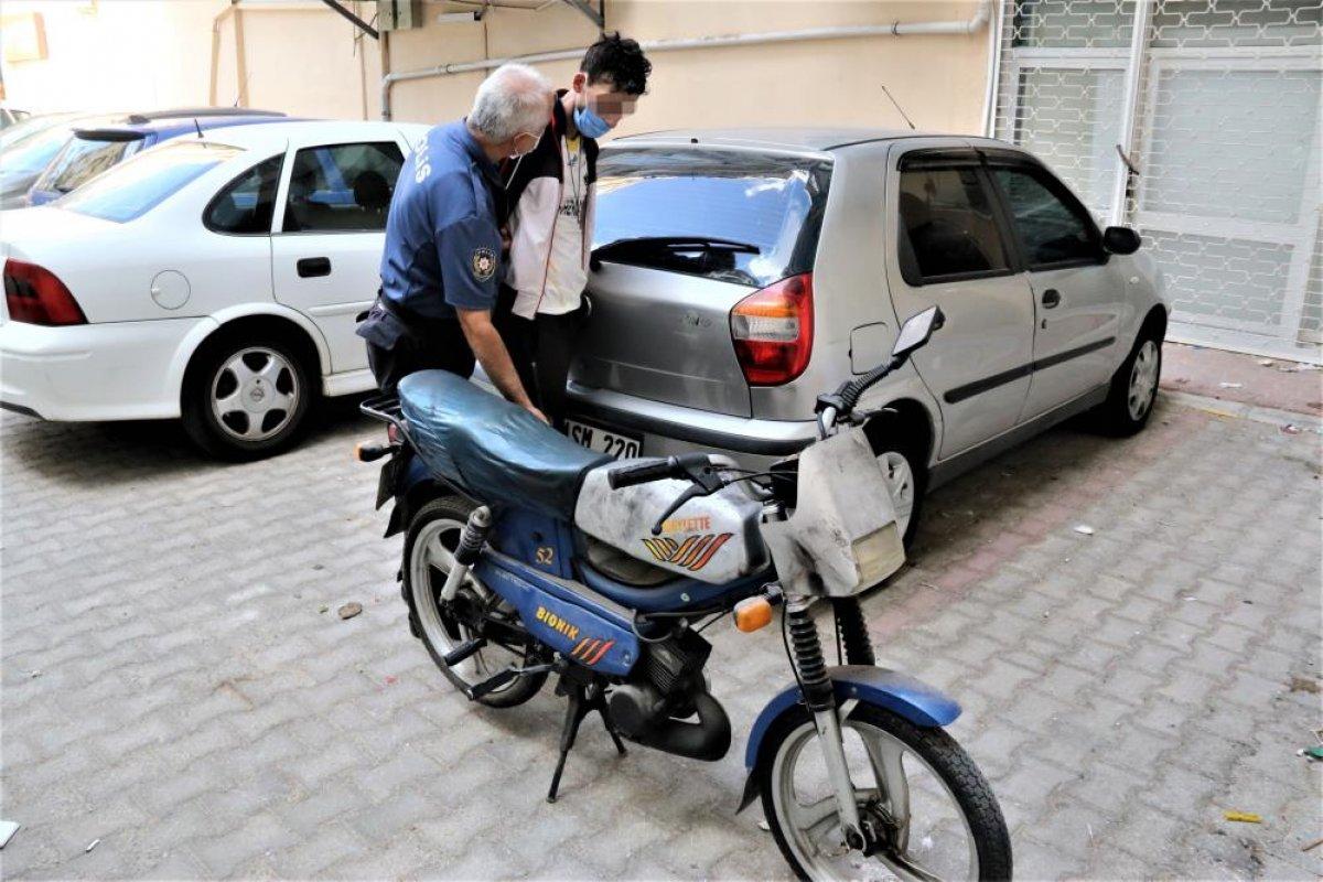 Antalya'da acemi motosiklet hırsızının kaçışı kısa sürdü