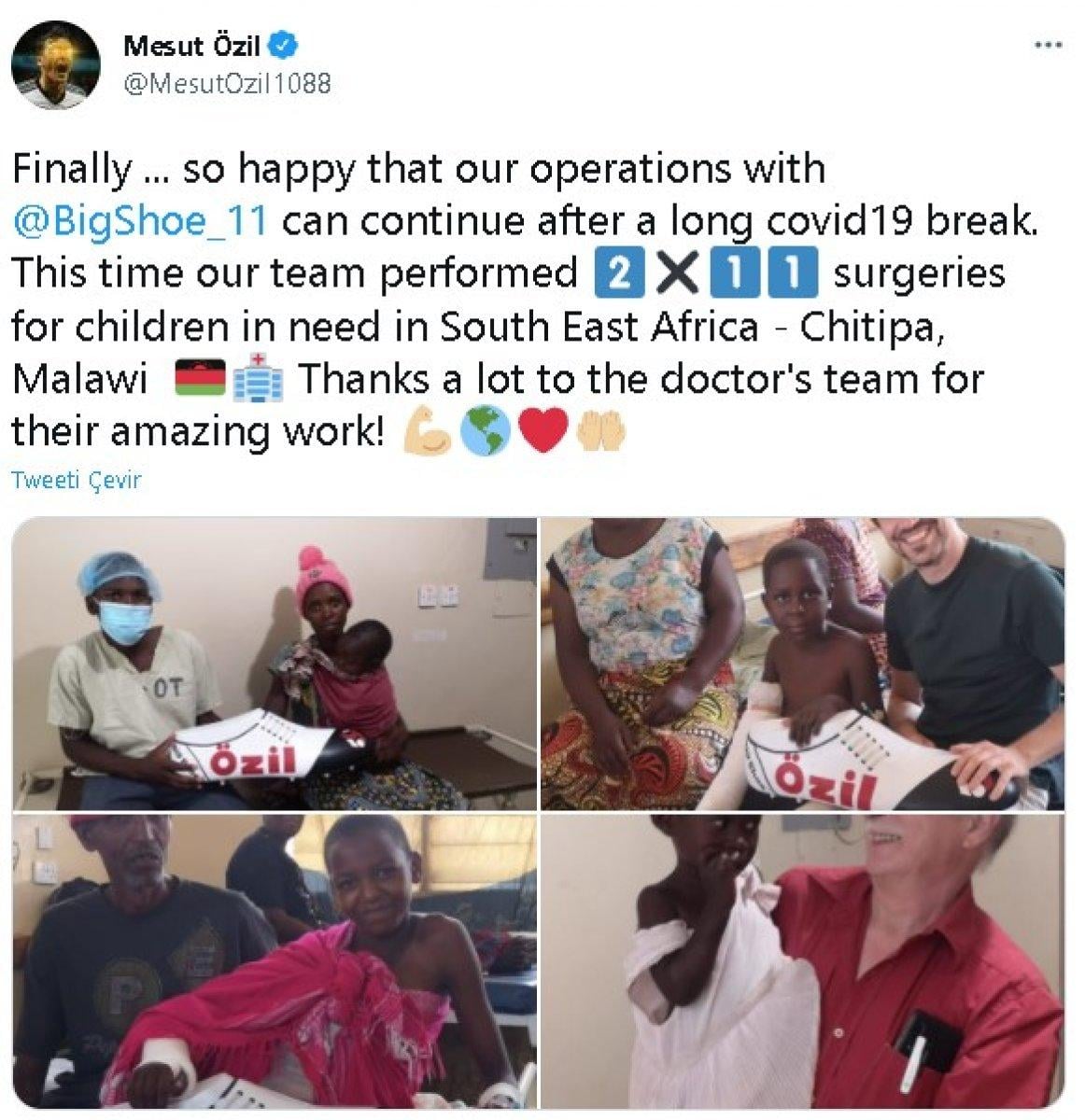 Mesut Özil, Afrika'daki çocuklara sağlık desteği gönderdi