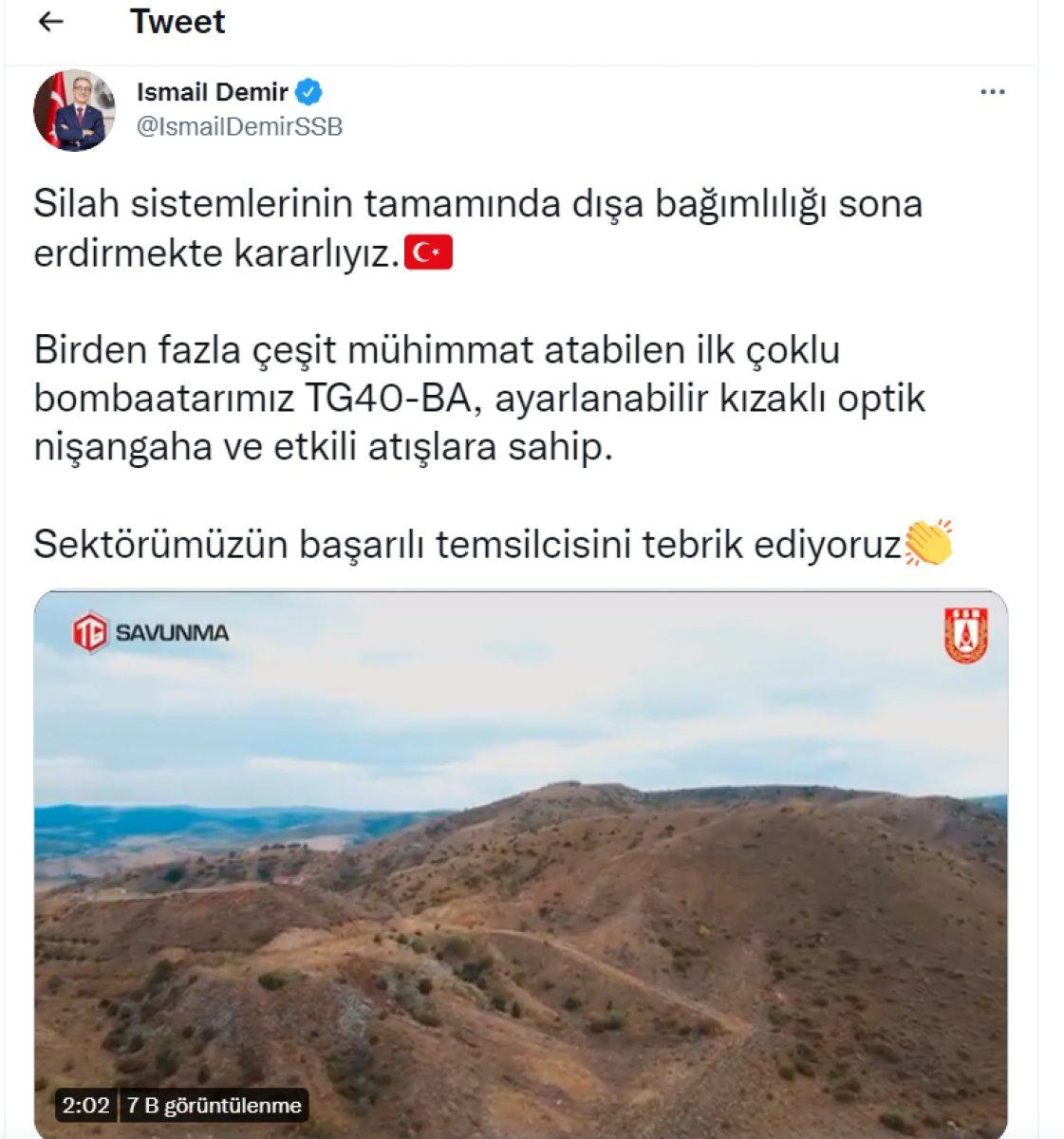 İlk yerli ve çoklu bombaatar TG40-BA göreve hazır