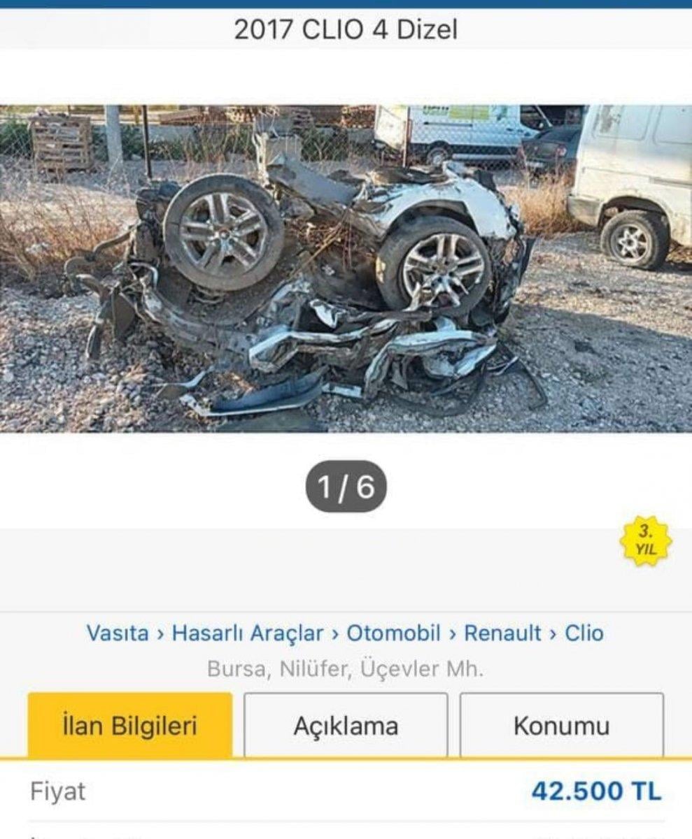 42 bin TL'den ilana çıkan hasarlı araç alıcı buldu
