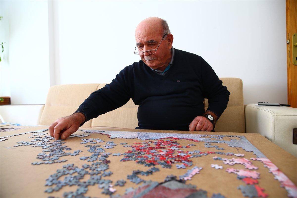Nevşehirli Hüseyin dede emekliliğinde merak saldığı yapbozlardan sergi açtı