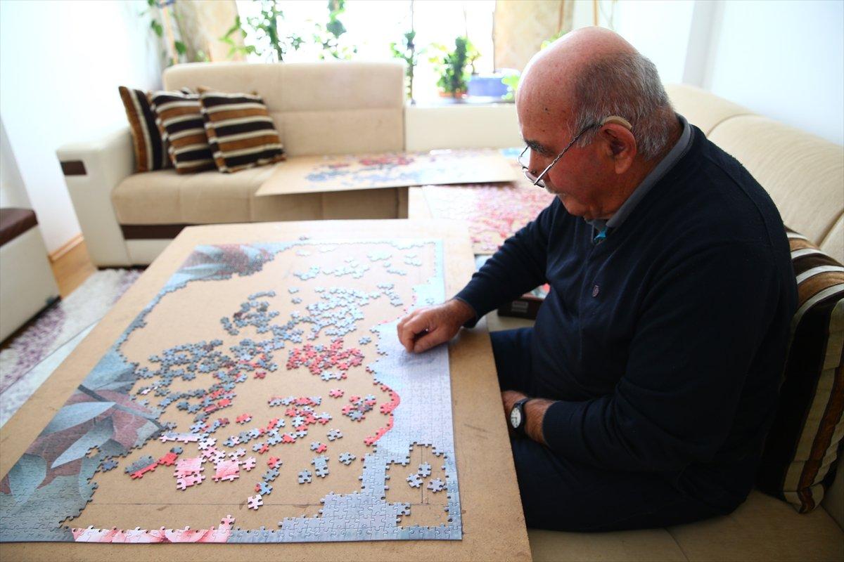 Nevşehirli Hüseyin dede emekliliğinde merak saldığı yapbozlardan sergi açtı