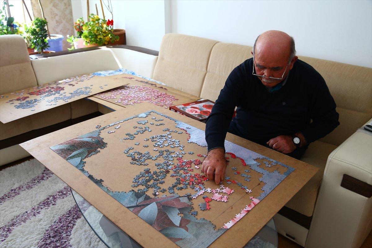 Nevşehirli Hüseyin dede emekliliğinde merak saldığı yapbozlardan sergi açtı