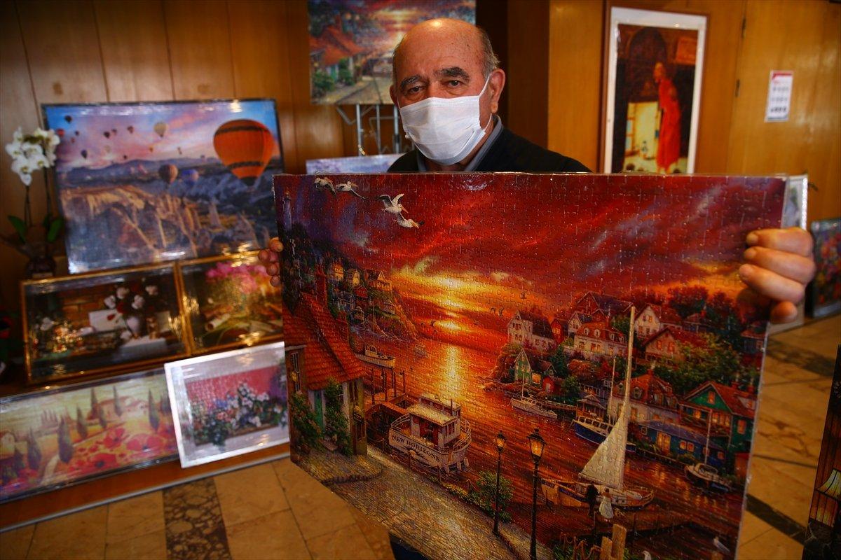 Nevşehirli Hüseyin dede emekliliğinde merak saldığı yapbozlardan sergi açtı