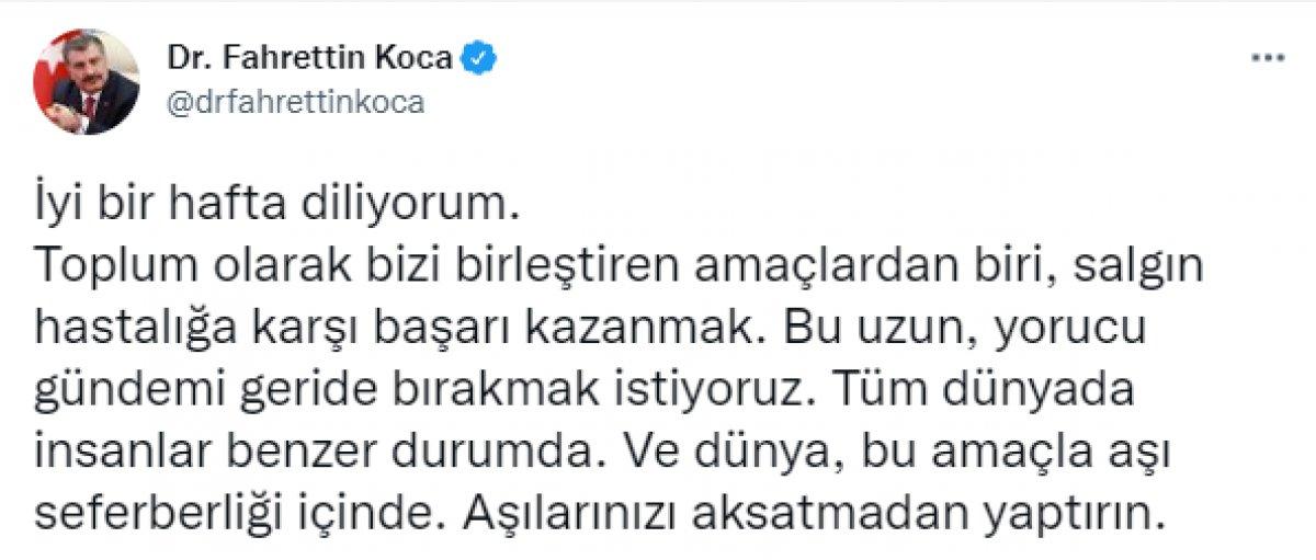 Fahrettin Koca: Bu yorucu gündemi geride bırakmak istiyoruz