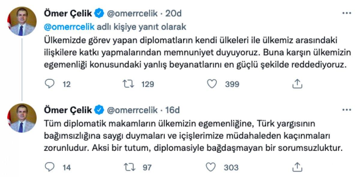 Ömer Çelik'ten Kavala ortak çağrısına yanıt