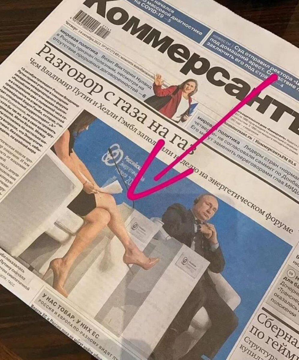 Rusya'da gündem bacaklarını Putin'e uzatan ABD'li sunucu