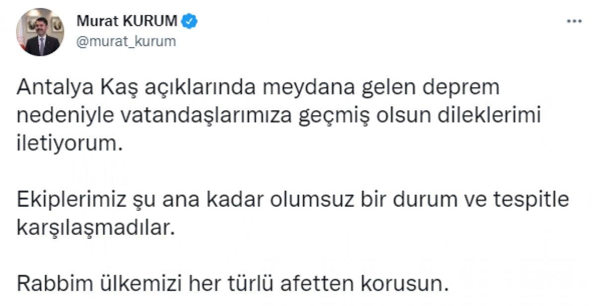 Akdeniz'de 6.0 büyüklüğünde deprem