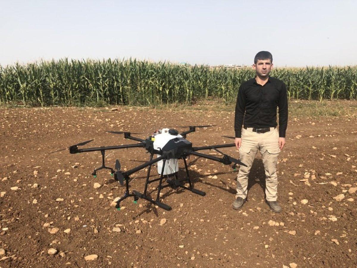 Mardin’de tarlalar drone ile ilaçlanmaya başladı