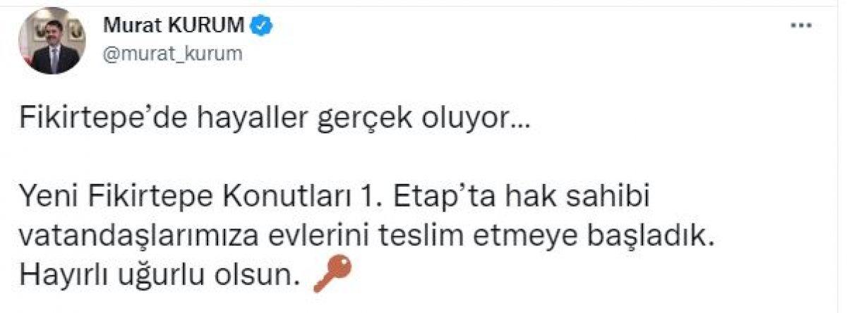 Murat Kurum: Fikirtepe’de 1'inci Etap evlerinin teslimine başlandı