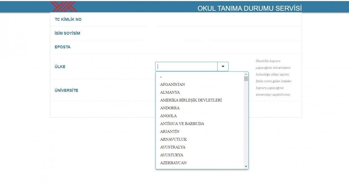 YÖK'ün denklik verdiği üniversiteleri sorgulama ve doğrulama