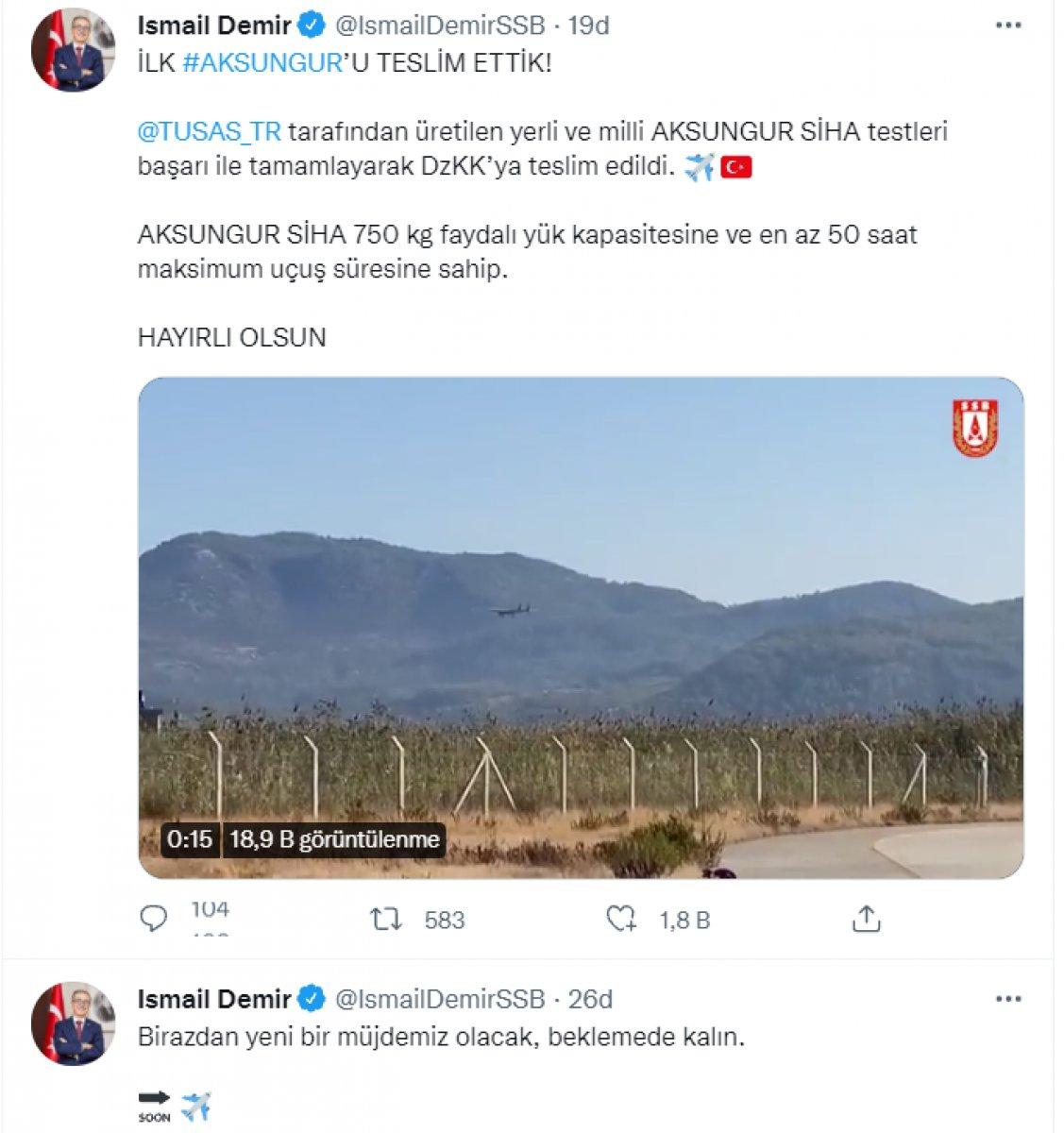 Aksungur SİHA, Deniz Kuvvetleri'ne teslim edildi