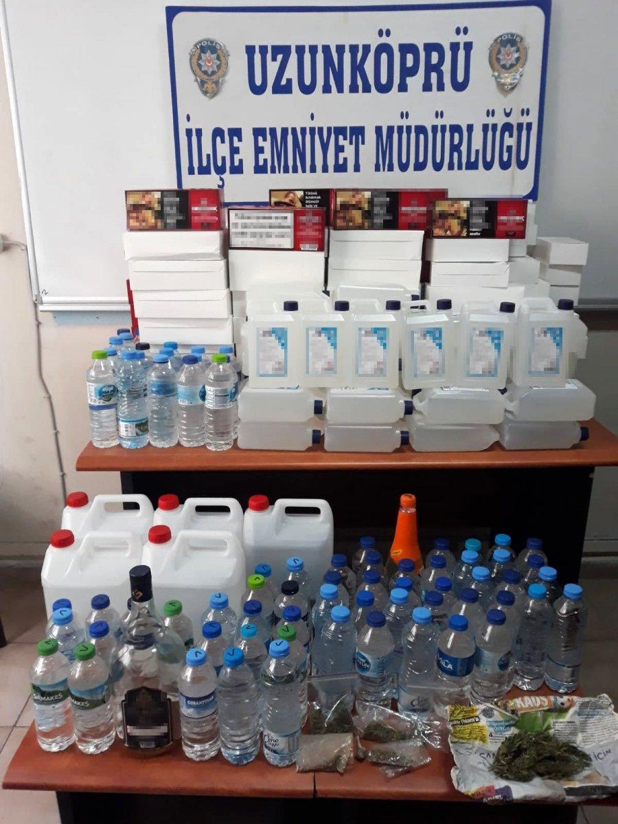 Edirne’de 111,5 litre sahte içki ele geçirildi