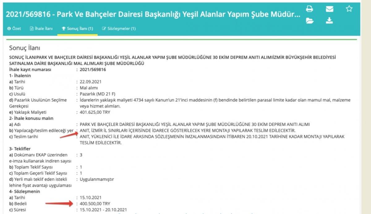 CHP'li İzmir Büyükşehir Belediyesi'nden deprem heykeli