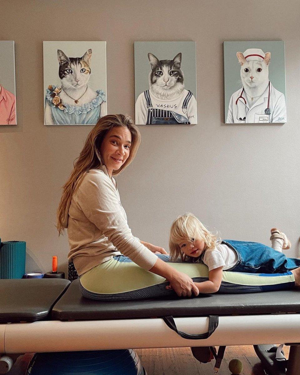 Müge Boz, kızıyla spor yaptı