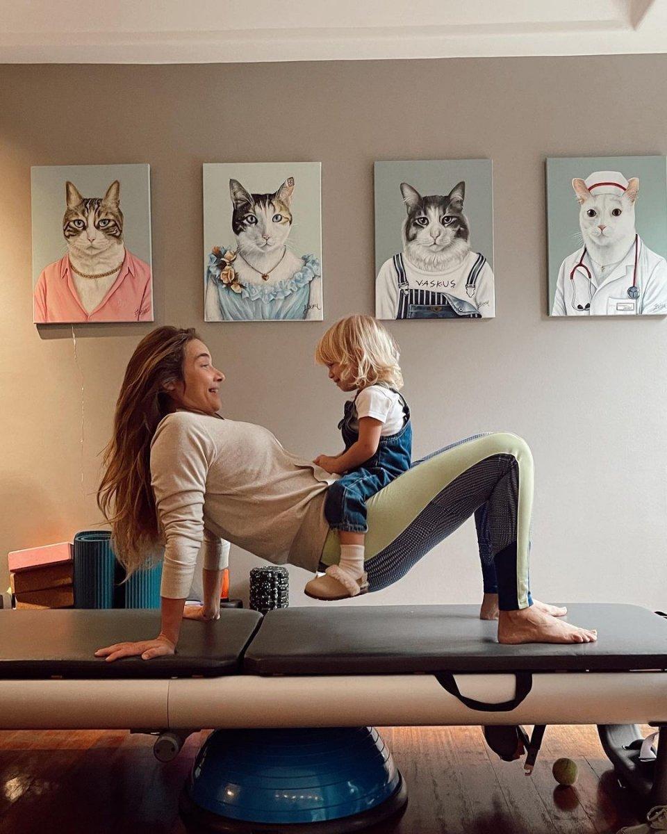 Müge Boz, kızıyla spor yaptı