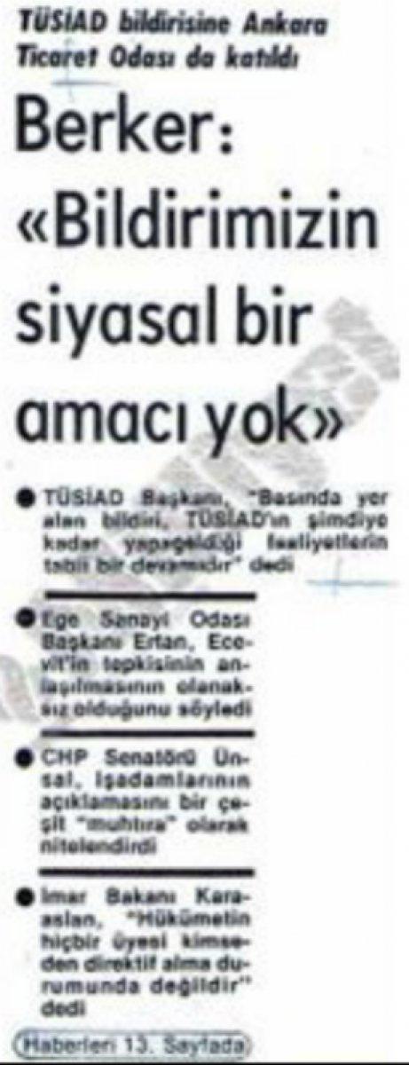 Vakanüvis yazdı: TÜSİAD'ın cemaziyelevveli